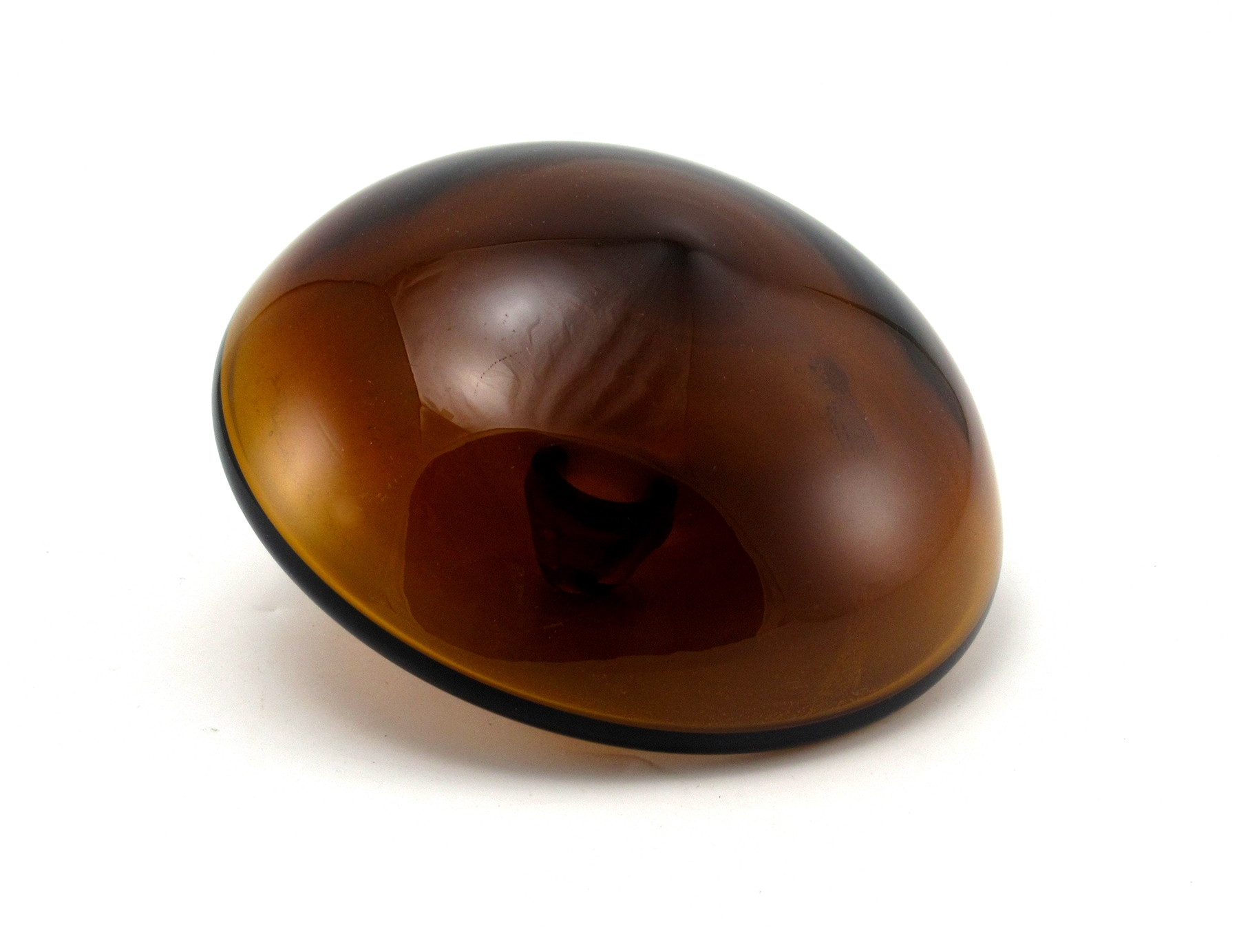 Glass Mushroom Stopper in Cinnamon Brown Mid-Century Modern - Image 2