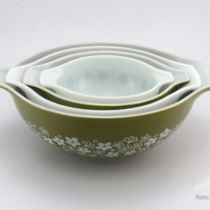 Vintage Pyrex Mixing Bowl Set Spring Blossom Crazy Daisy 441, 442, 443, 444