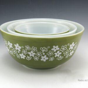 Vintage Pyrex Mixing Bowls Spring Blossom Crazy Daisy 401, 402, 403