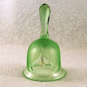 Vintage Satin Art Glass Leaf Bell by Viking
