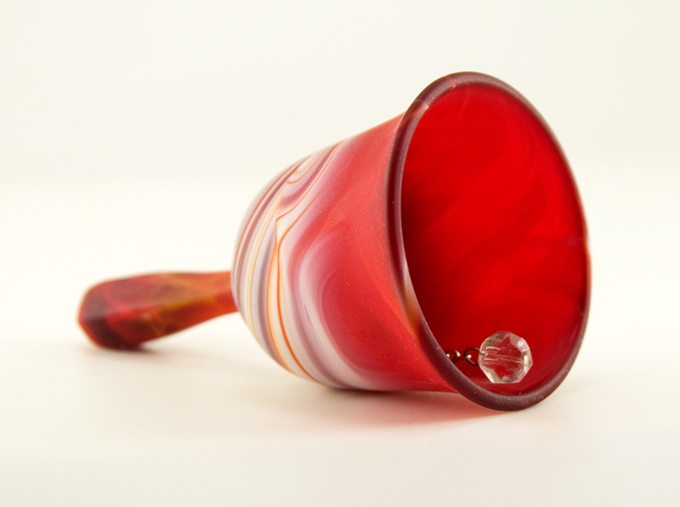 Vintage Satin Slag Art Glass Bell - Image 2