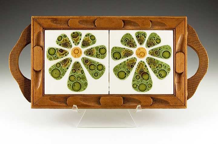 Vitro Ceramica 1960's Flower Power Tile Double Trivet - Image 3