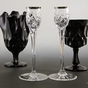 Wedgwood Crystal Candle Holders Platinum Band