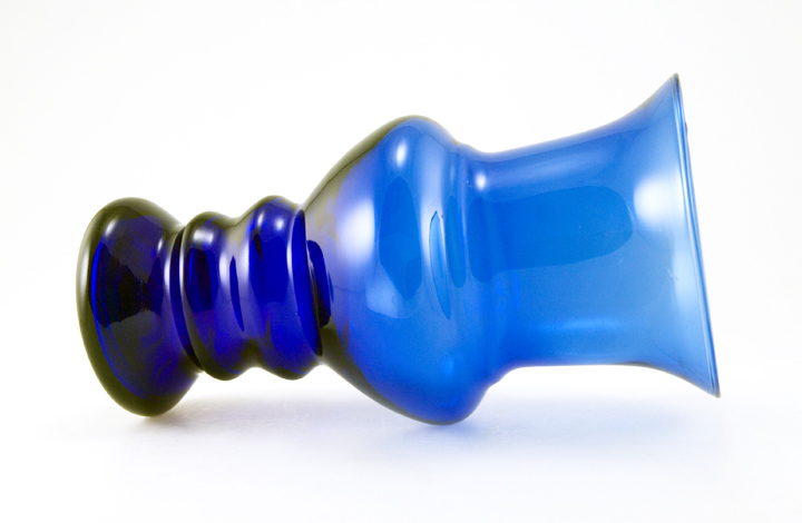 West Virginia Cobalt Blue Glass Art Deco Table Vase - Image 2