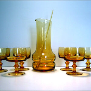 Retro Mod Blown Glass Cocktail Set