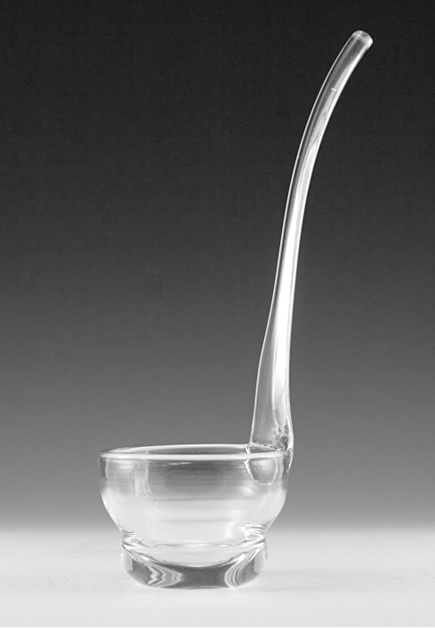 Blown Glass Ladle in Clear Glass