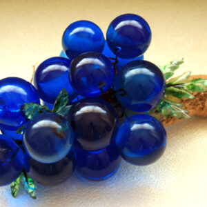 Blue Lucite Grapes With Leaves
