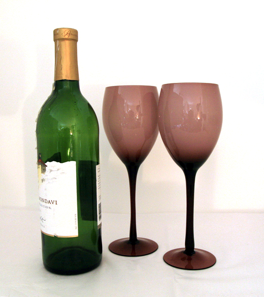 Cased Amethyst Italian Art Glass Wine Stems - Image 2
