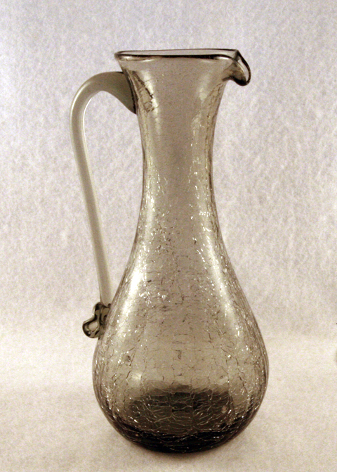 Charcoal Vintage Crackle Glass Ewer