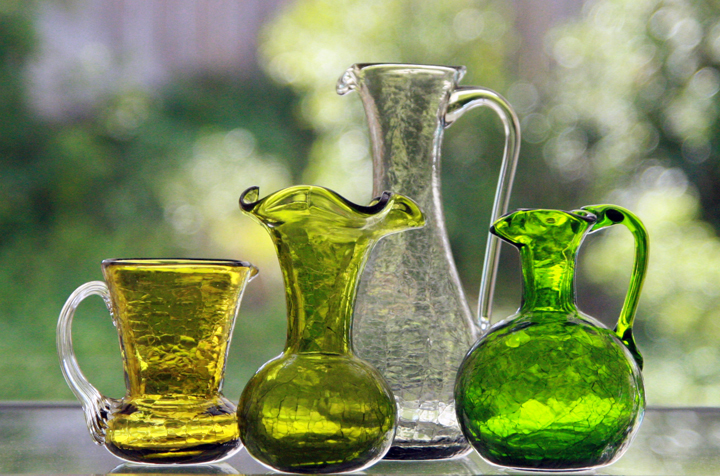 Charcoal Vintage Crackle Glass Ewer - Image 2