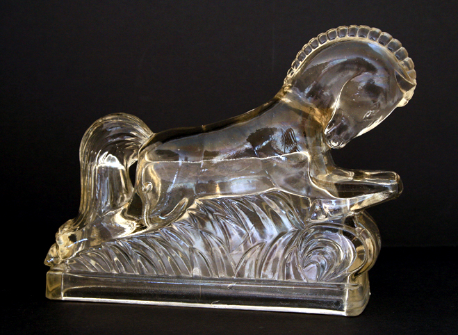 Charging Warhorse Depression Glass Bookend Set - Image 2