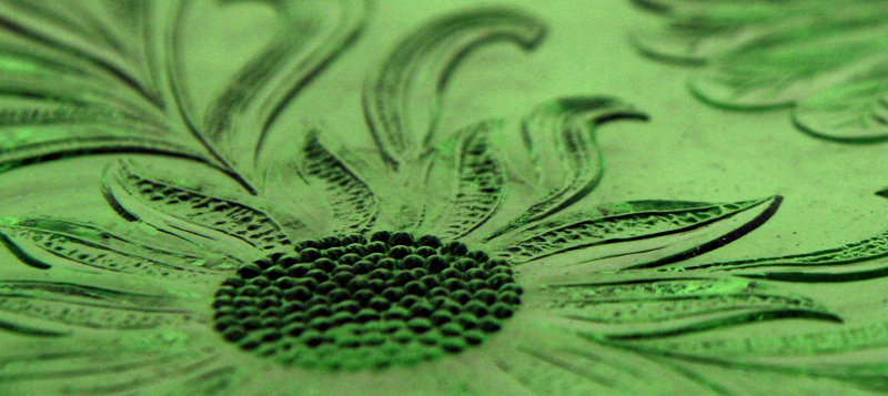Depression Vaseline Glass Cake Plate by Jeannette - Image 5