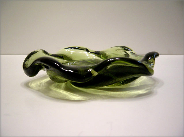 Fenton Art Glass Heavy Swirled Optic Dish - Image 2