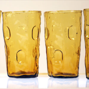 Mid-Century Flintsone Style Glass Tumbler Set