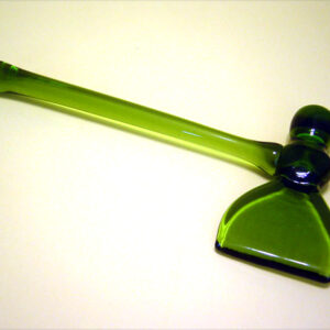 Green Art Glass Axe Whimsey