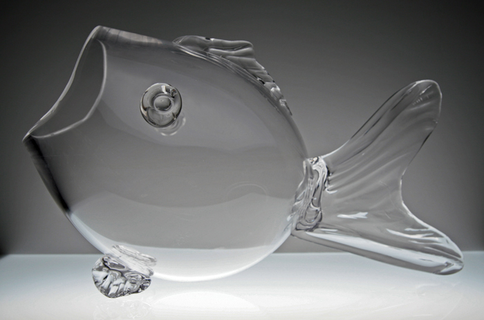 Hand blown crystal goldfish bowl