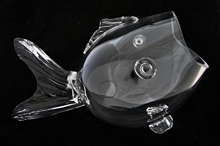 Hand blown crystal goldfish bowl - Image 2
