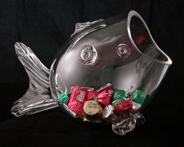 Hand blown crystal goldfish bowl - Image 3