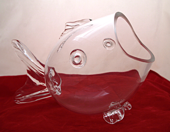 Hand blown crystal goldfish bowl - Image 4