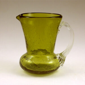 Hand Blown Vintage Crackle Glass Mini Pitcher