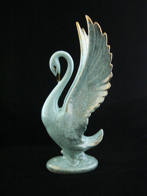 Pottery Swan Figurine from the 1950's