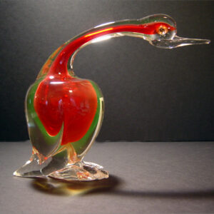 Italian Murano Vaseline Glass Duck