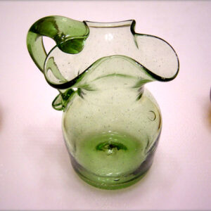 Jamestown Glass Green Seeded Milk Jug