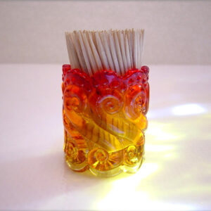 Amberina Glass Toothpick Holder by Kanawha