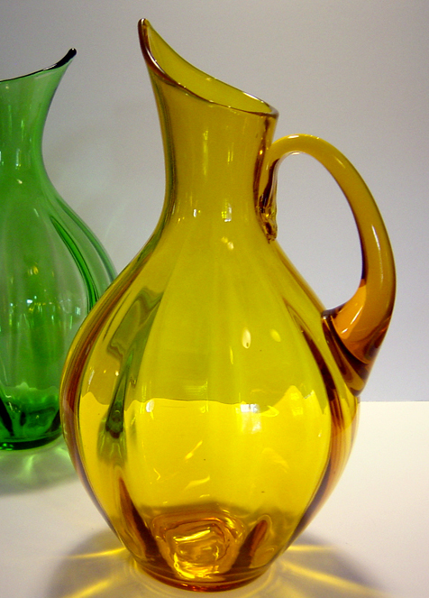 Jonquil Optic Pitcher by Blenko Art Glass - Image 2