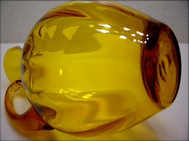 Jonquil Optic Pitcher by Blenko Art Glass - Image 4