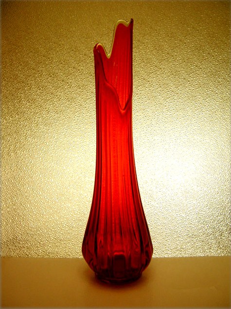 Large Orange Floor Vase by LE Smith